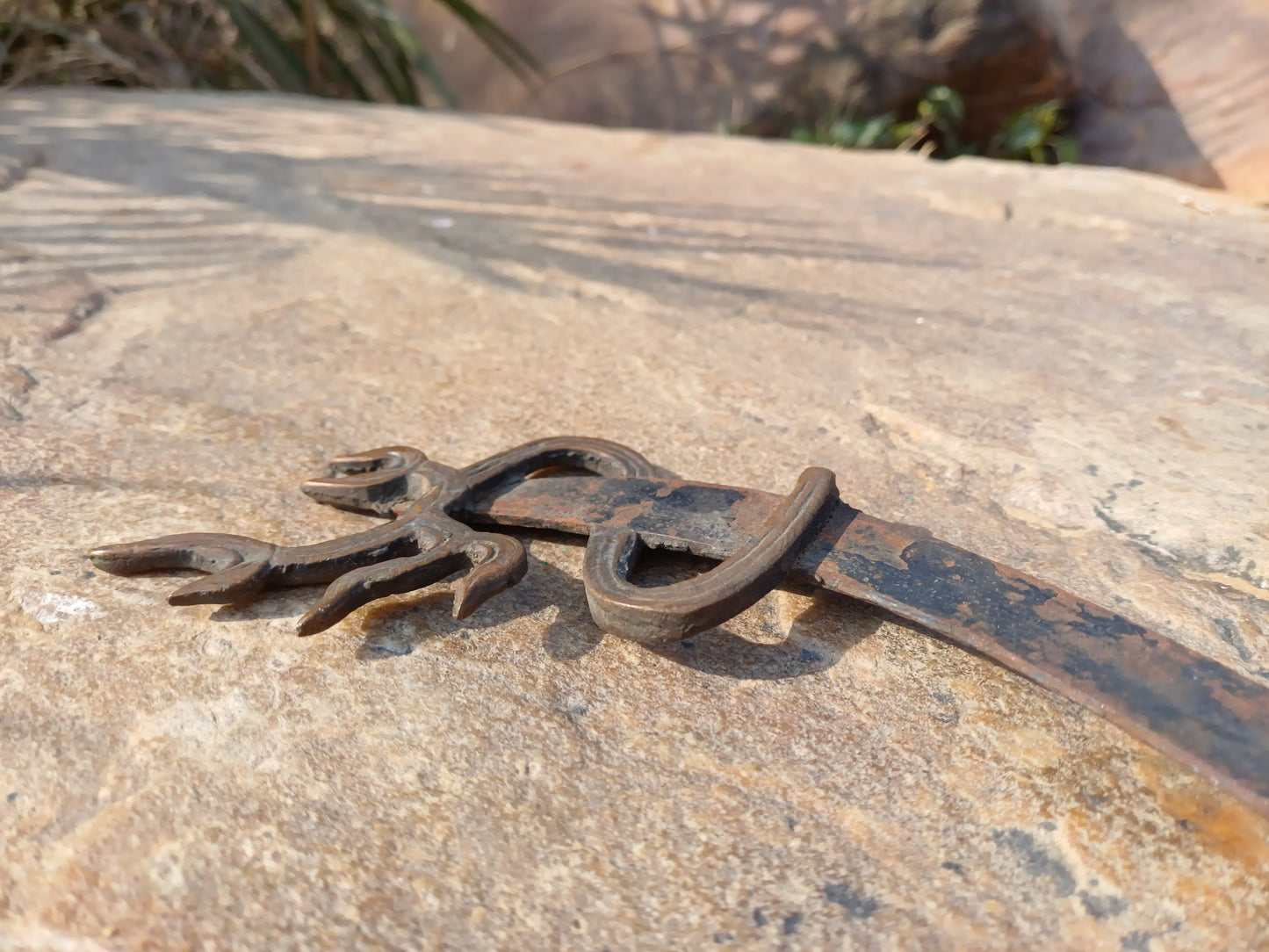 Antique Rare Buddhist Iron Wisdom Fire Ceremonial Kartika Sword,Sacred Buddhist Kartika Blade,Tantric Buddhist Knife,Buddhist Artifact