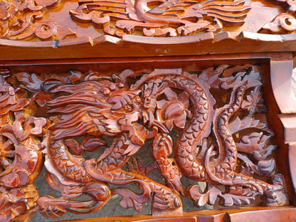 Dragon Handcarved Foldable Wooden Tibetan Buddhist Altar Tabl,Tibetan Alter Table,Buddhist Meditation Table,