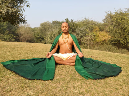 GREEN TARA X-Large Handwoven Himalayan Pure Angora Wool Buddhist Meditation Shawl,Ethnic Himalayan Wool Prayer Yoga Wrap,Tibetan Prayer Zen