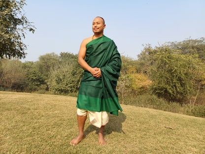 GREEN TARA X-Large Handwoven Himalayan Pure Angora Wool Buddhist Meditation Shawl,Ethnic Himalayan Wool Prayer Yoga Wrap,Tibetan Prayer Zen