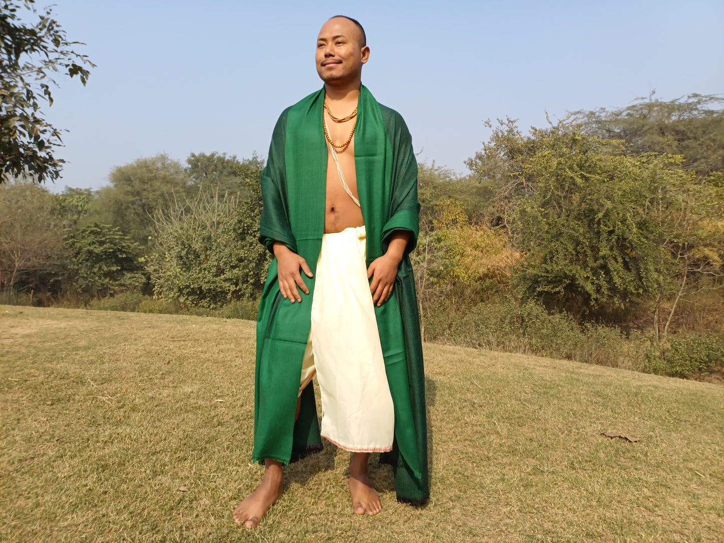 GREEN TARA X-Large Handwoven Himalayan Pure Angora Wool Buddhist Meditation Shawl,Ethnic Himalayan Wool Prayer Yoga Wrap,Tibetan Prayer Zen