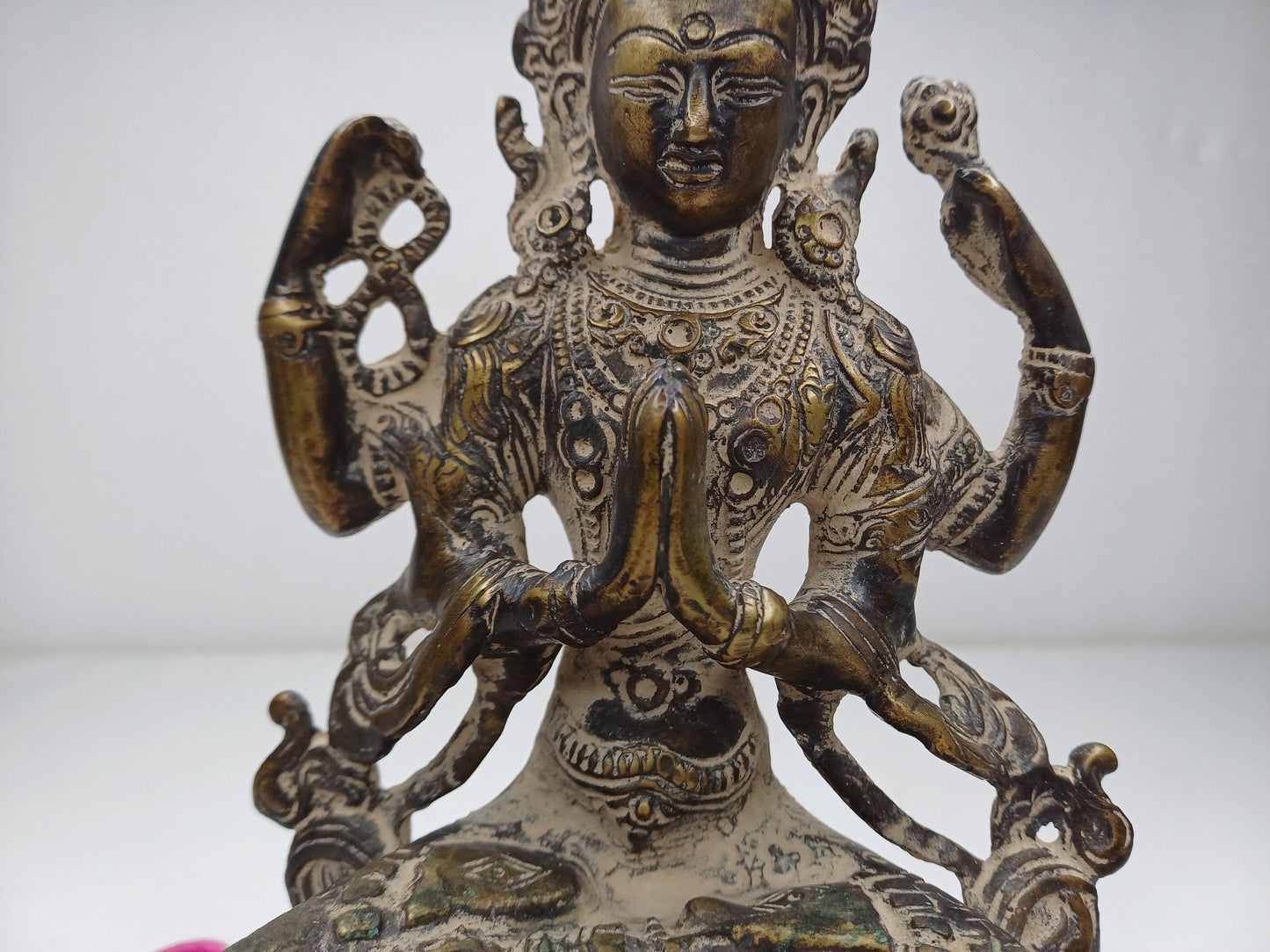 Vintage Hand-Made Brass Tibetan Buddhism Manjushree Boddhisattva Deity Statue,Divine Spiritual Sculpture,Buddhist Idol,Old Buddhist Artifact