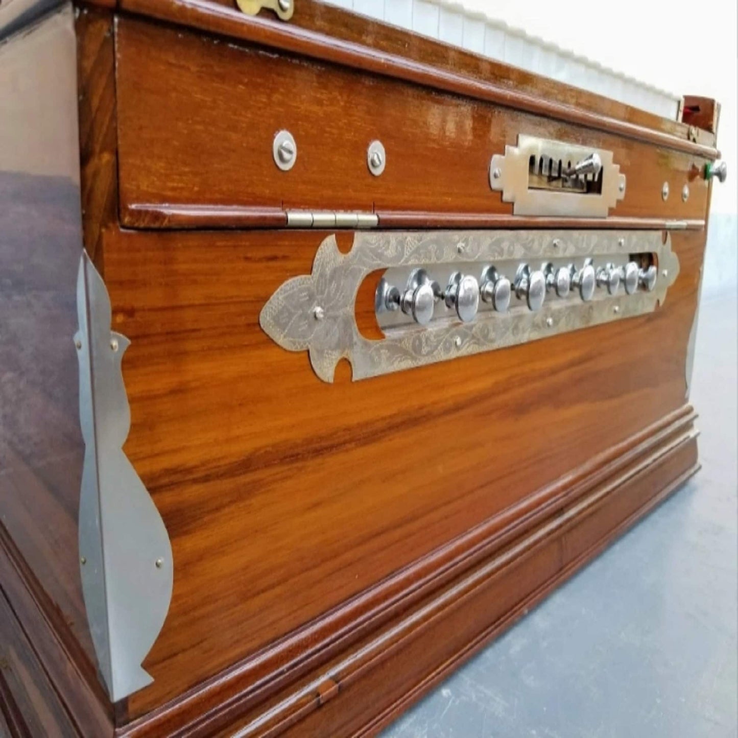 Scale Changer 3 Line 9 Scale Professional Teakwood Body Harinaam Harmonium,Daily Kirtan Spiritual Music
