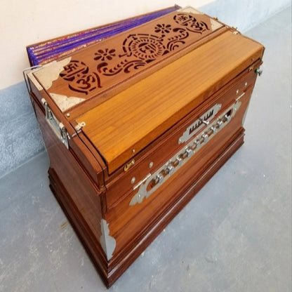 Scale Changer 3 Line 9 Scale Professional Teakwood Body Harinaam Harmonium,Daily Kirtan Spiritual Music
