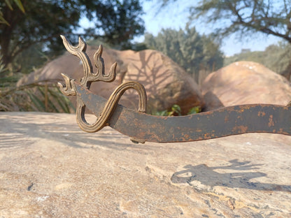 Antique Rare Buddhist Iron Wisdom Fire Ceremonial Kartika Sword,Sacred Buddhist Kartika Blade,Tantric Buddhist Knife,Buddhist Artifact