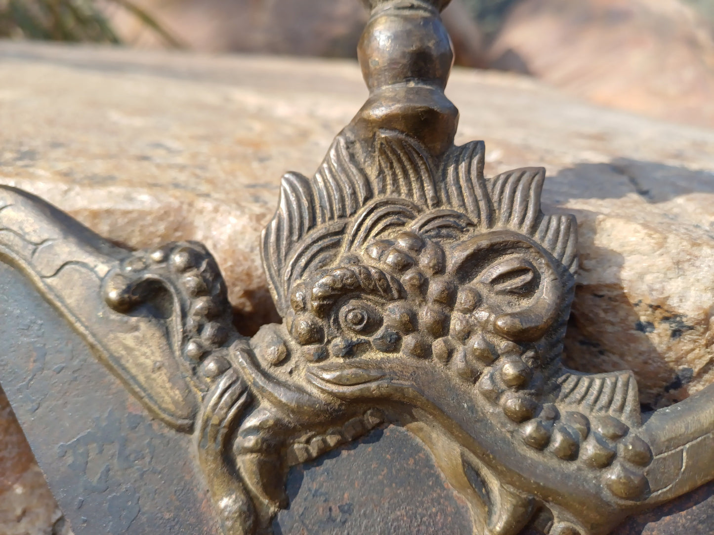 Antique Rare Buddhist Iron Wisdom Fire Ceremonial Kartika Blade,Sacred Buddhist Kartika Blade,Tantric Buddhist Knife,Buddhist Artifact
