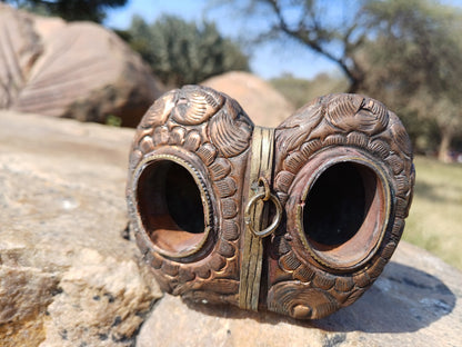 Vintage Bone Double Mahakala Hand Carved Silver Inlay Kangling Tibetan Ritual Trumpet,Used Traditional Tantrik Trumpet,Shaman  Buddhism Tool