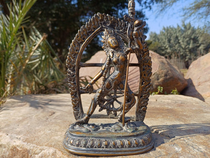 Vintage Hand-Made Tibetan Buddhist Dakini Vajrayogini Statue,Himalayan Divine Spiritual Sculpture,Buddhist sculpture Old Buddhist Artifact,