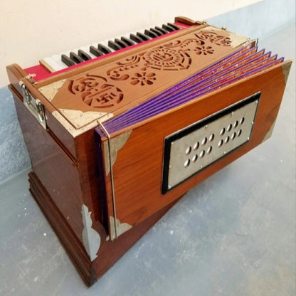 Scale Changer 3 Line 9 Scale Professional Teakwood Body Harinaam Harmonium,Daily Kirtan Spiritual Music
