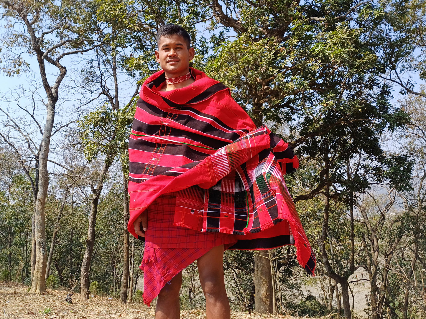 Handwoven Black And Red Naga Tribe Traditional Blanket,Ethnic Sofa Throw,Native Indian Cloth,Naga Tribes Shawl,Tribal Wall Decor