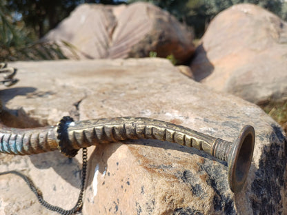 Antique Rare Tibetan Buddhism Ritual Instrument Copper Trumpet,Sacred Buddhist Tibetan Figural Dragon Head Ceremonial Horn,Buddhist Artifact