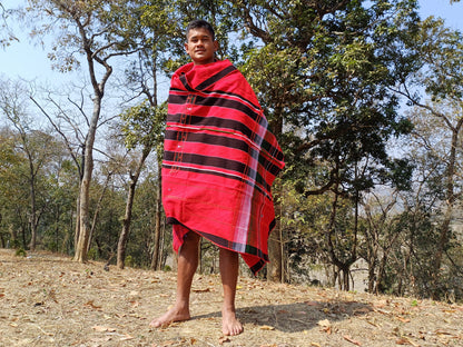 Handwoven Black And Red Naga Tribe Traditional Blanket,Ethnic Sofa Throw,Native Indian Cloth,Naga Tribes Shawl,Tribal Wall Decor