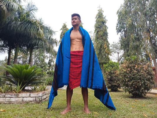 Handwoven Naga Tribes Traditional Blanket,Native Indians Shawl,Ethnic Embroidery Tribal Throw Blanket/Wrap,Tribal Home Decor,Earthy Clothing