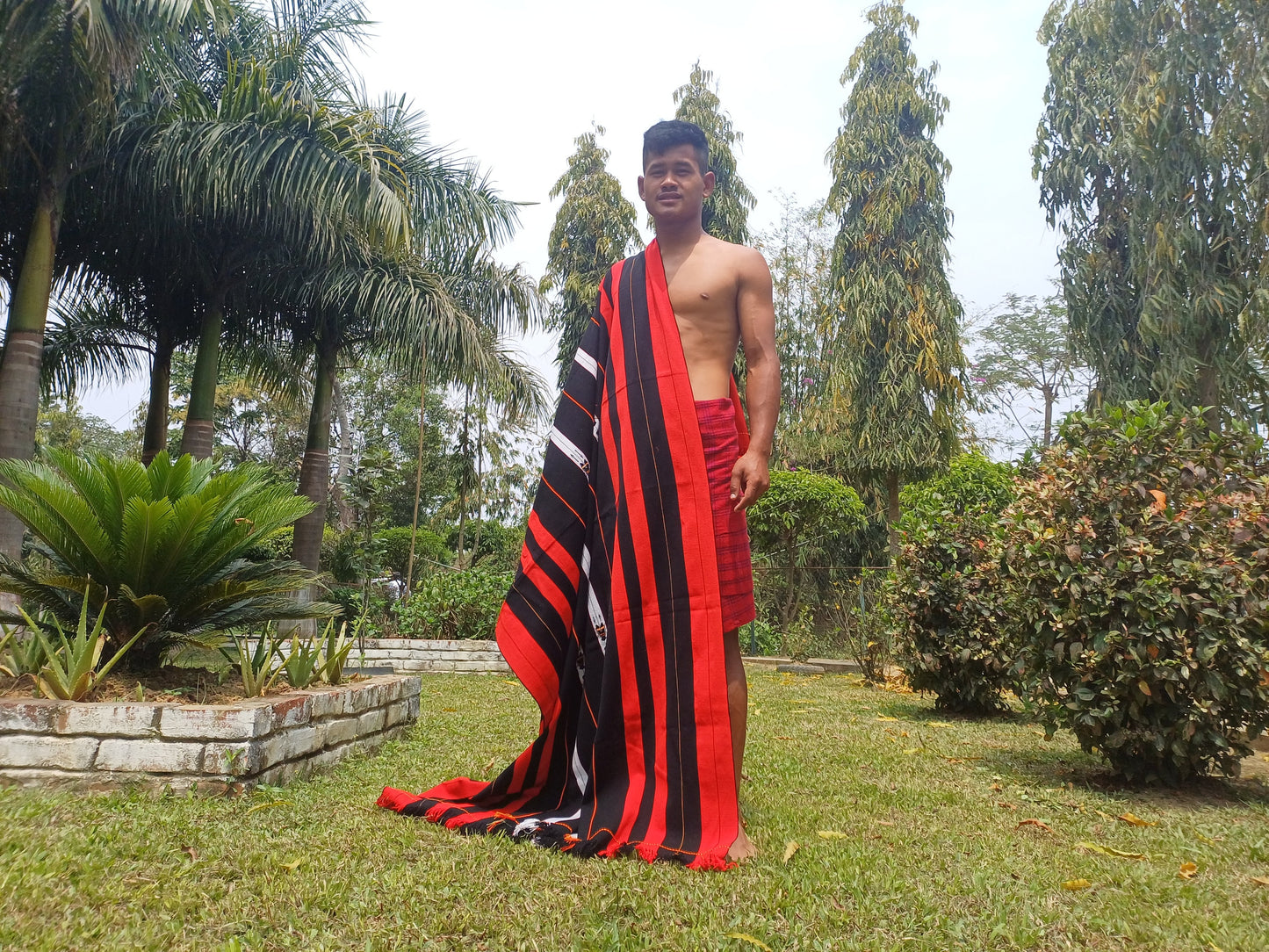 Large Thick Handwoven Black And Red Naga Tribe Traditional Blanket,Ethnic Sofa Throw,Native Indian Cloth,Naga Tribes Shawl,Tribal Wall Decor