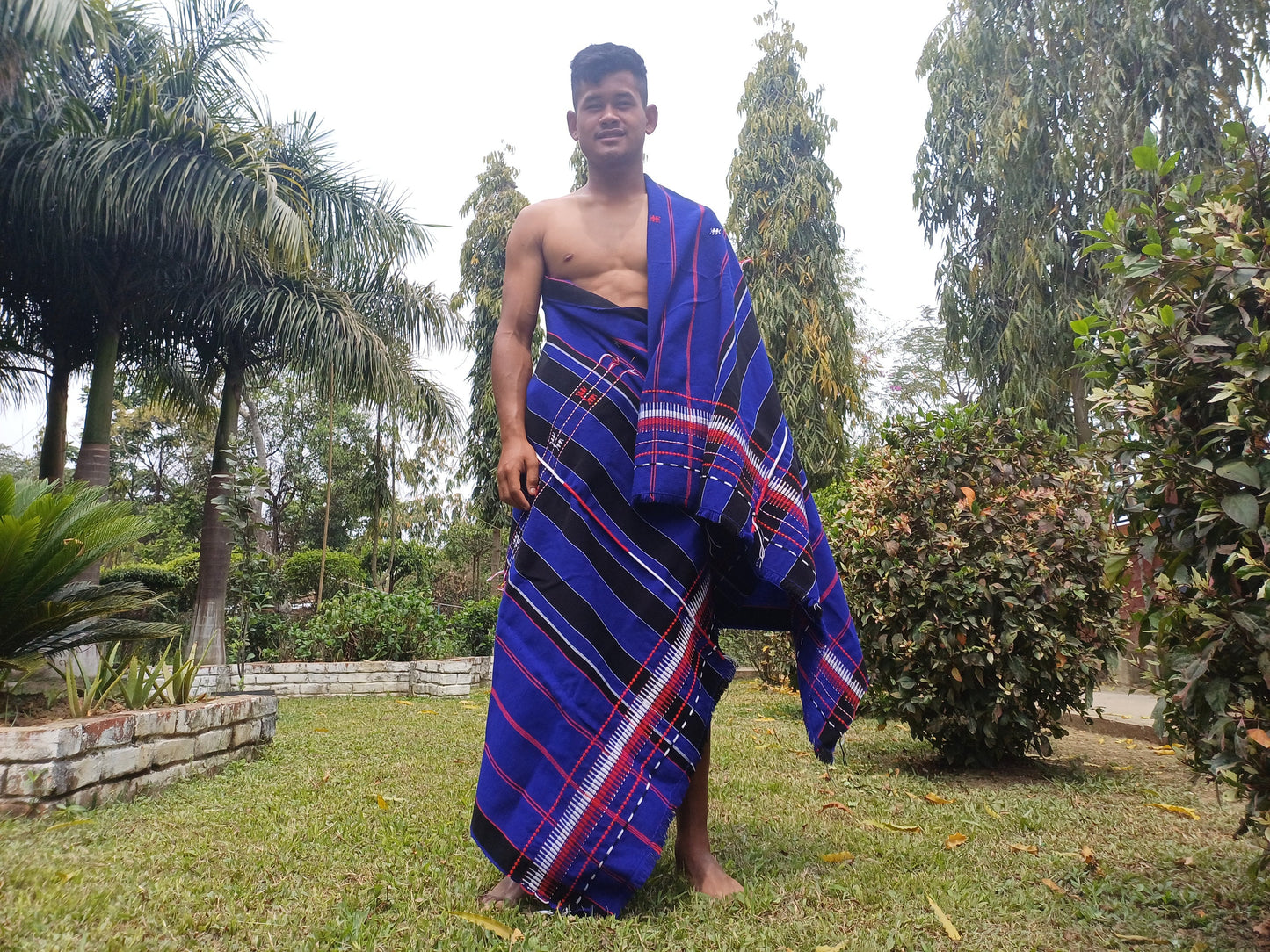 Large Thick Handwoven Black And Blue Naga Tribe Traditional Blanket,Ethnic Sofa Throw,Native Indian Cloth,Naga Tribe Shawl,Tribal Wall Decor