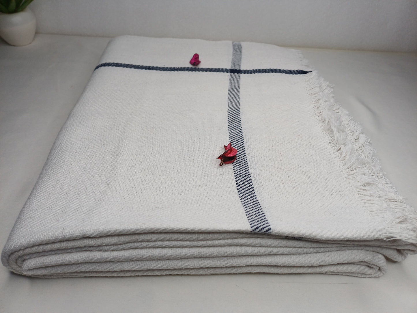 Iyengar Yoga Blanket 100 % Cotton- yoga blanket, Pune blanket, yoga blanket white, yoga blanket thick, yoga blanket for restorative yoga
