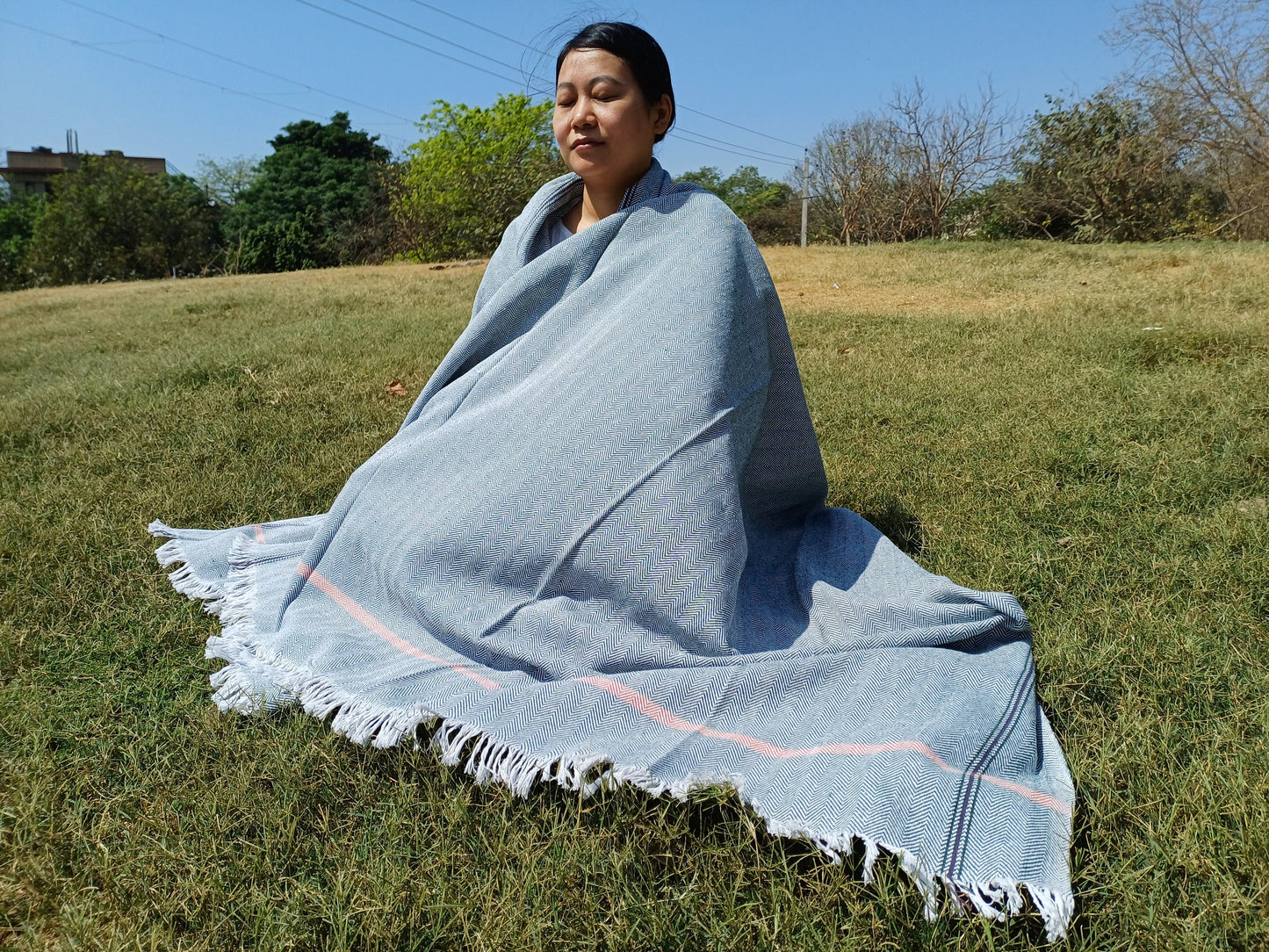 Iyengar Yoga Blanket 100 % Cotton- yoga blanket, Pune blanket, yoga blanket white, yoga blanket thick, yoga blanket for restorative yoga