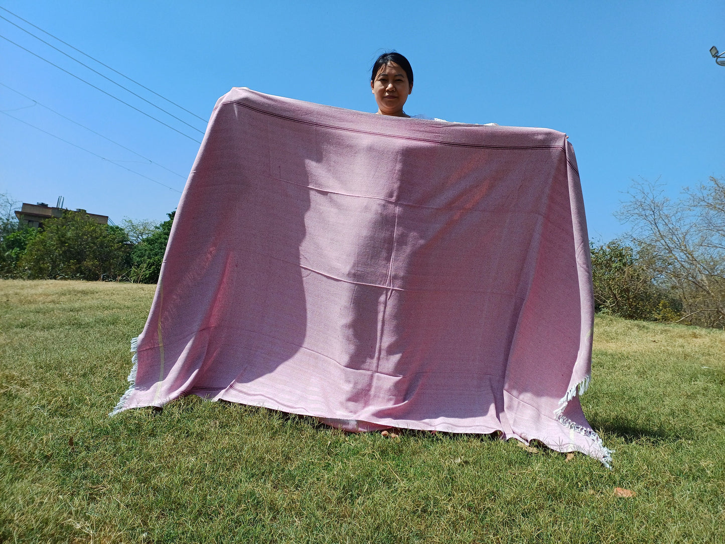 100 % Cotton Premium Handwoven Thick Iyengar Yoga Blanket,Mediation blanket,Organic Pune blanket,Blanket for Restorative Yoga,Khadi Throw