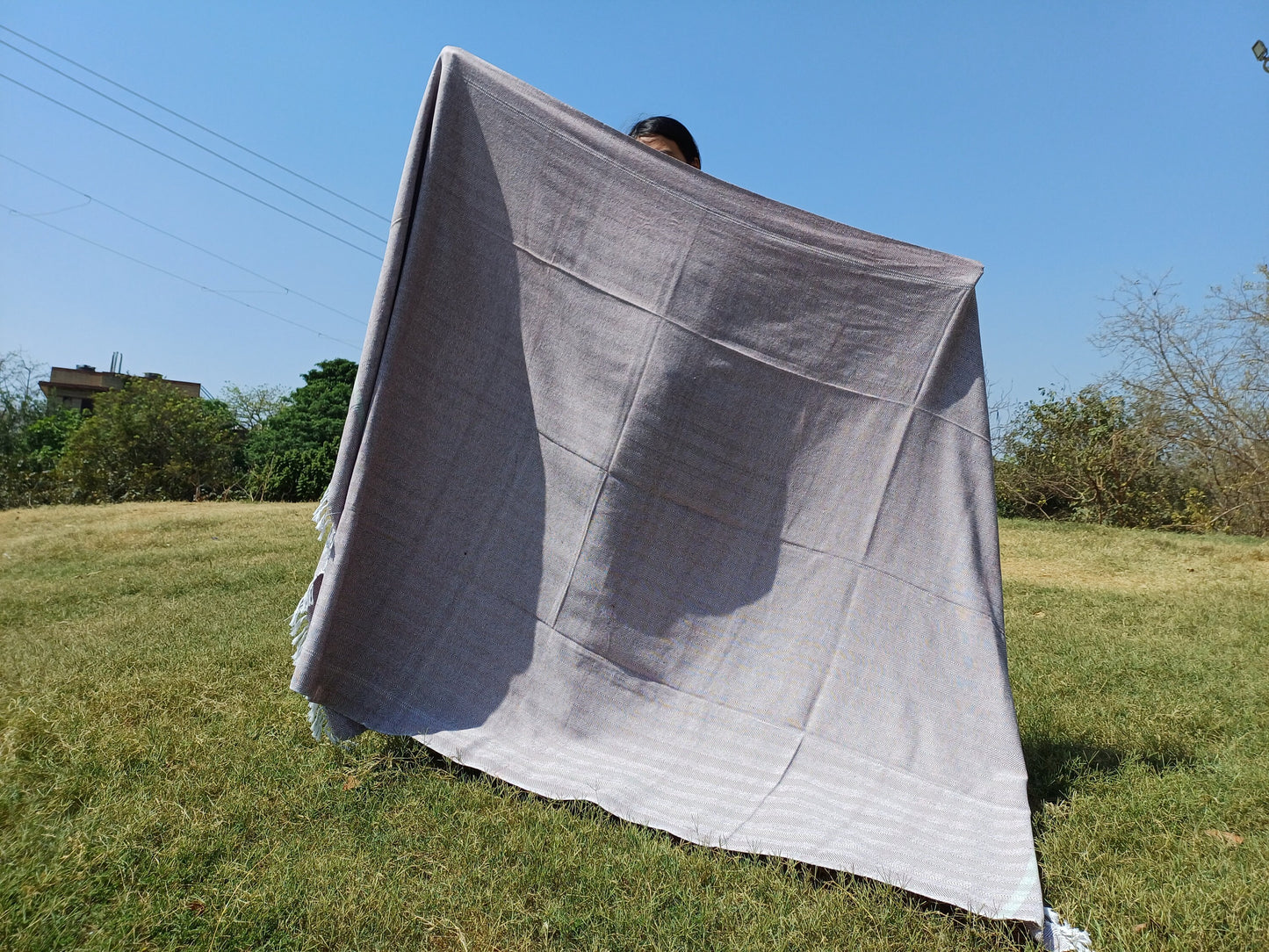 100 % Cotton Premium Handwoven Thick Iyengar Yoga Blanket,Mediation blanket,Organic Pune blanket,Blanket for Restorative Yoga,Khadi Throw