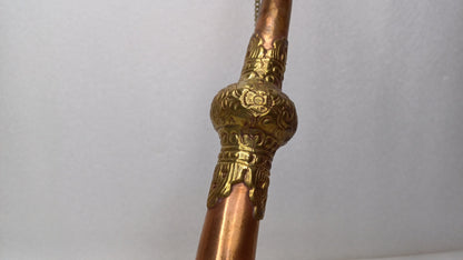 Vintage Rare Tibetan Buddhism Ritual Instrument Copper Trumpet,Sacred Buddhist Tibetan Figural Dragon Head Ceremonial Horn,Buddhist Artifact