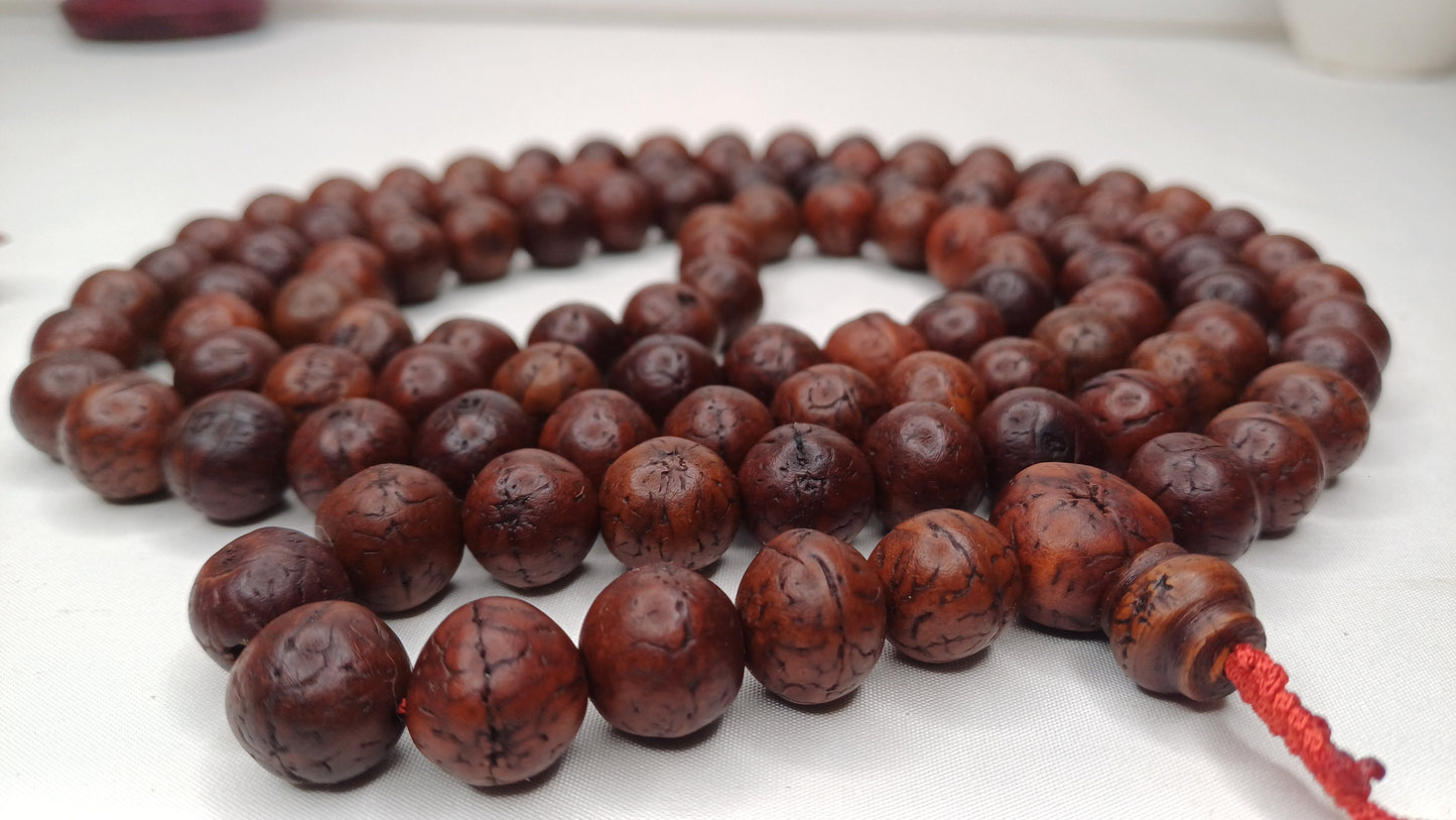 108 Antique Darked Phoenix One Eye Bodhi Seeds Mala,Buddhist beads,Tibetan Bodhi Beads,12mm Antique Prayer Mala,Nepali Bodhi Seed,Japa Mala