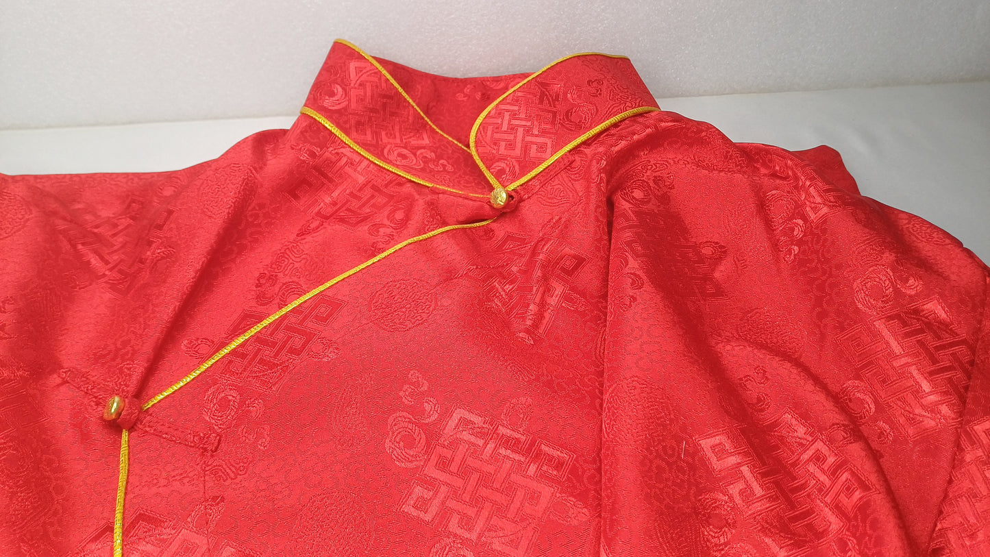 Long Layman Brocade Fabric Buddhist Meditation Robe,Buddhist Monk Robe,Monastery Style  Dress,Monk Costume,Temple clothing,Spiritual Dress