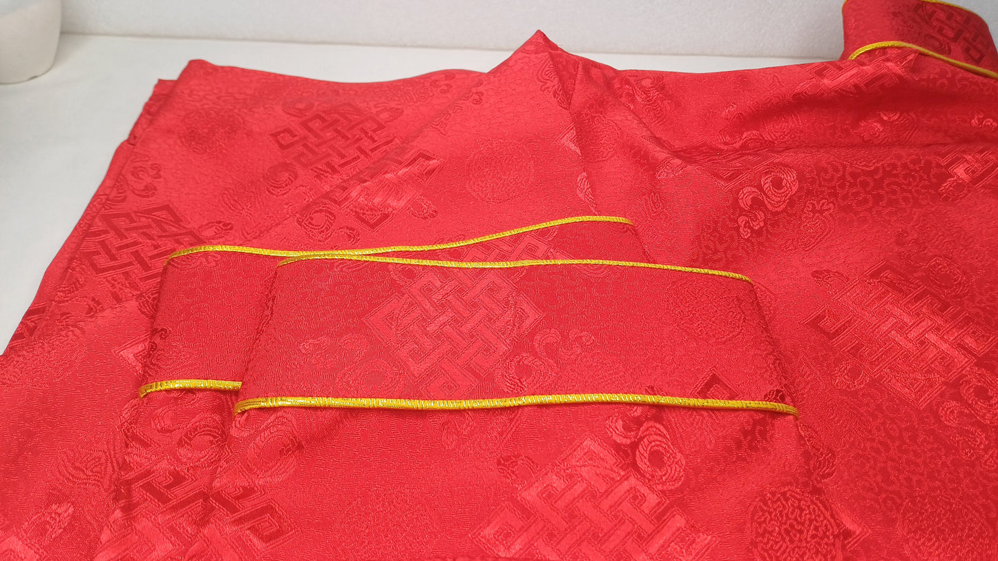 Long Layman Brocade Fabric Buddhist Meditation Robe,Buddhist Monk Robe,Monastery Style  Dress,Monk Costume,Temple clothing,Spiritual Dress