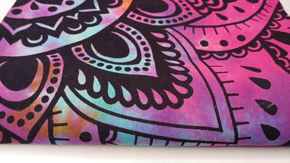 Natural Multi-Color Tie-Dyed Handprinted Mandala Tapestry,Living Room Decor,Spiritual Wall Hanging,Zen Meditation Wall Art,Gypsy Beachthrow