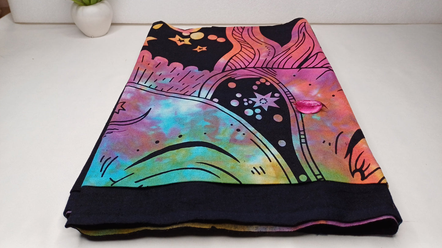 Natural Multi-Color Tie-Dyed Handprinted Sun Mandala Tapestry,Living Room Decor,Spiritual Wall Hanging,Zen Meditation Wall Art,Gypsy Throw