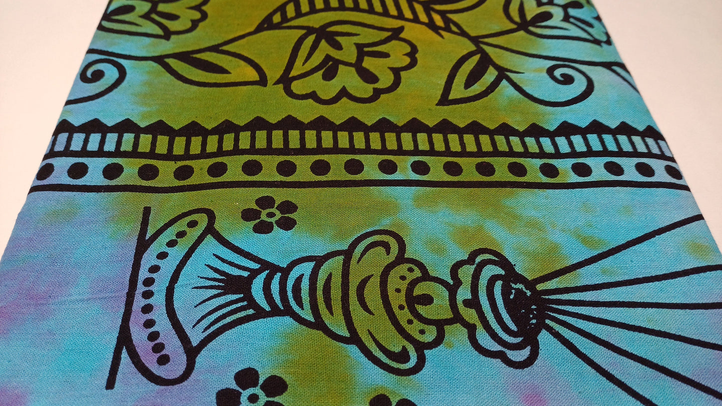Natural Multi-Color Hindu God Lord Ganesh Tie-Dye Handprinted Cotton Cloth Wall Tapestry,Spiritual Wall Hanging,Zen Yoga Meditation Tapestry