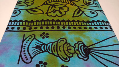 Natural Multi-Color Hindu God Lord Ganesh Tie-Dye Handprinted Cotton Cloth Wall Tapestry,Spiritual Wall Hanging,Zen Yoga Meditation Tapestry