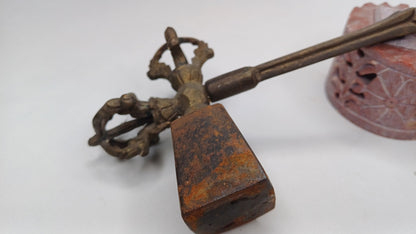Antique Rare Authentic Gandhara Art Handmade Tibetan Buddhist Ritual Implement-Vajra Hammer,Sacred Buddhist Tantric Hammer,Buddhist Artifact