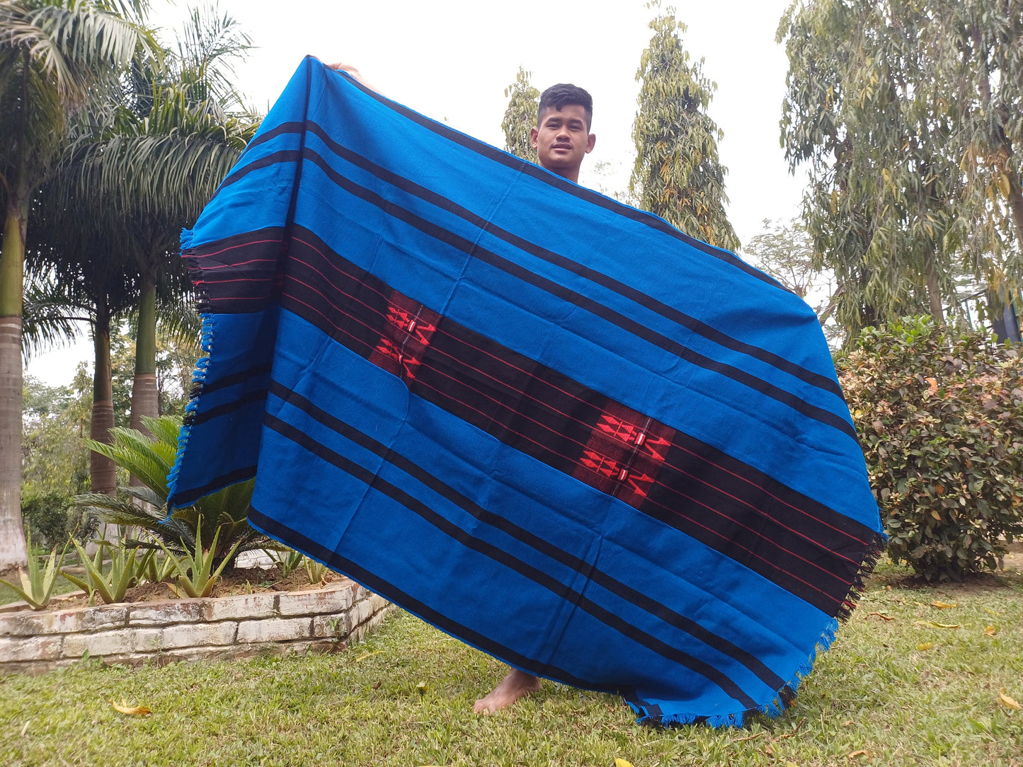 Handwoven Naga Tribes Traditional Blanket,Native Indians Shawl,Ethnic Embroidery Tribal Throw Blanket/Wrap,Tribal Home Decor,Earthy Clothing