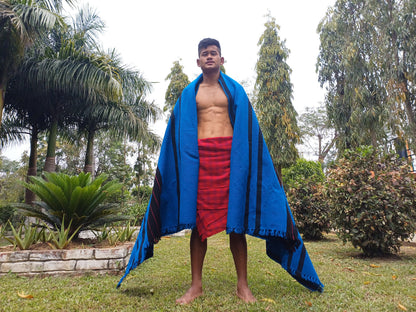 Handwoven Naga Tribes Traditional Blanket,Native Indians Shawl,Ethnic Embroidery Tribal Throw Blanket/Wrap,Tribal Home Decor,Earthy Clothing