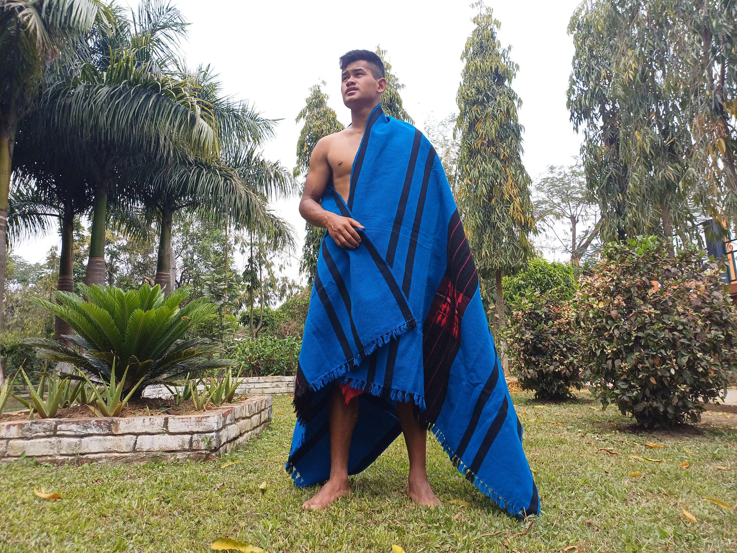 Handwoven Naga Tribes Traditional Blanket,Native Indians Shawl,Ethnic Embroidery Tribal Throw Blanket/Wrap,Tribal Home Decor,Earthy Clothing