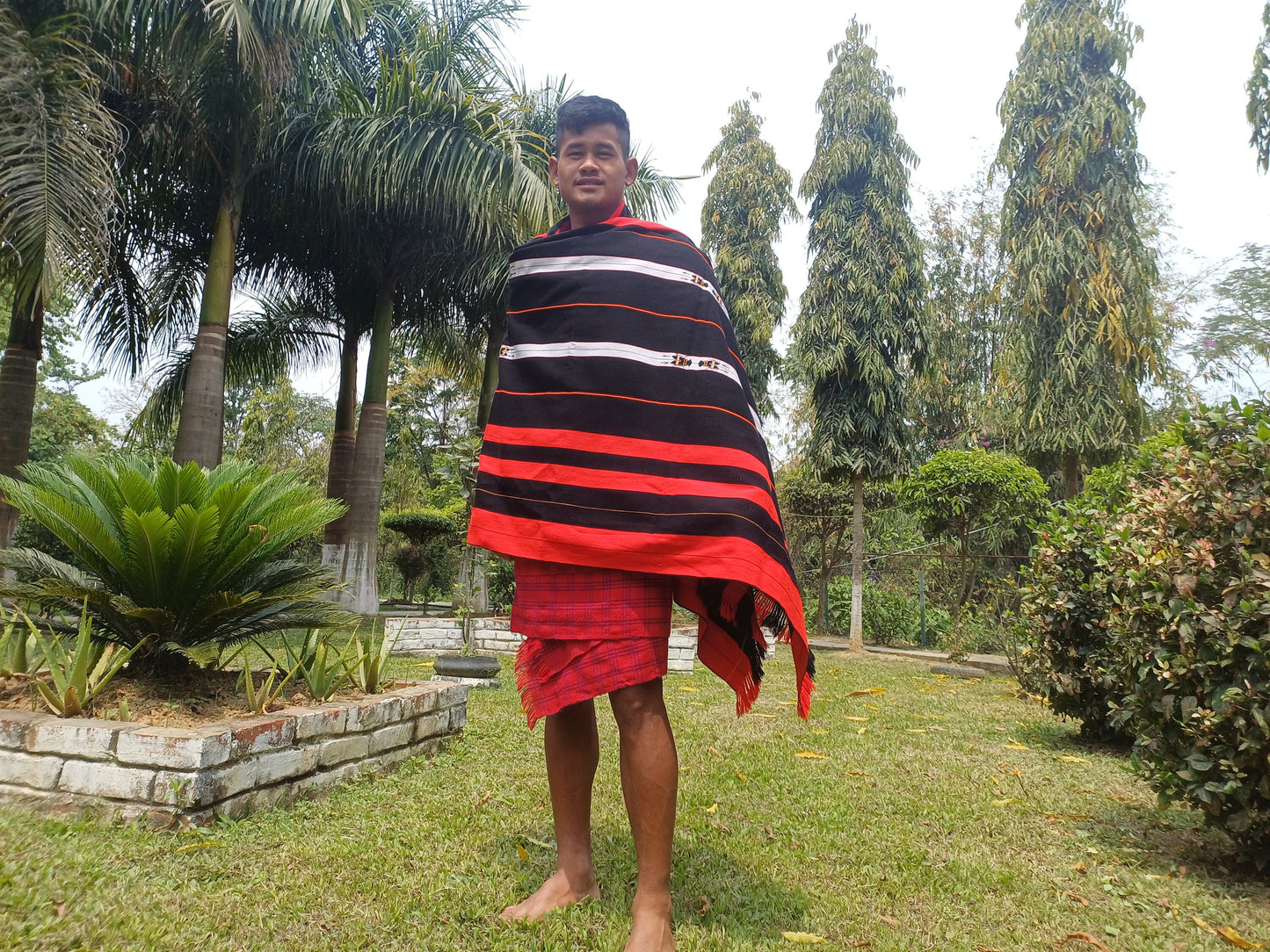 Large Thick Handwoven Black And Red Naga Tribe Traditional Blanket,Ethnic Sofa Throw,Native Indian Cloth,Naga Tribes Shawl,Tribal Wall Decor
