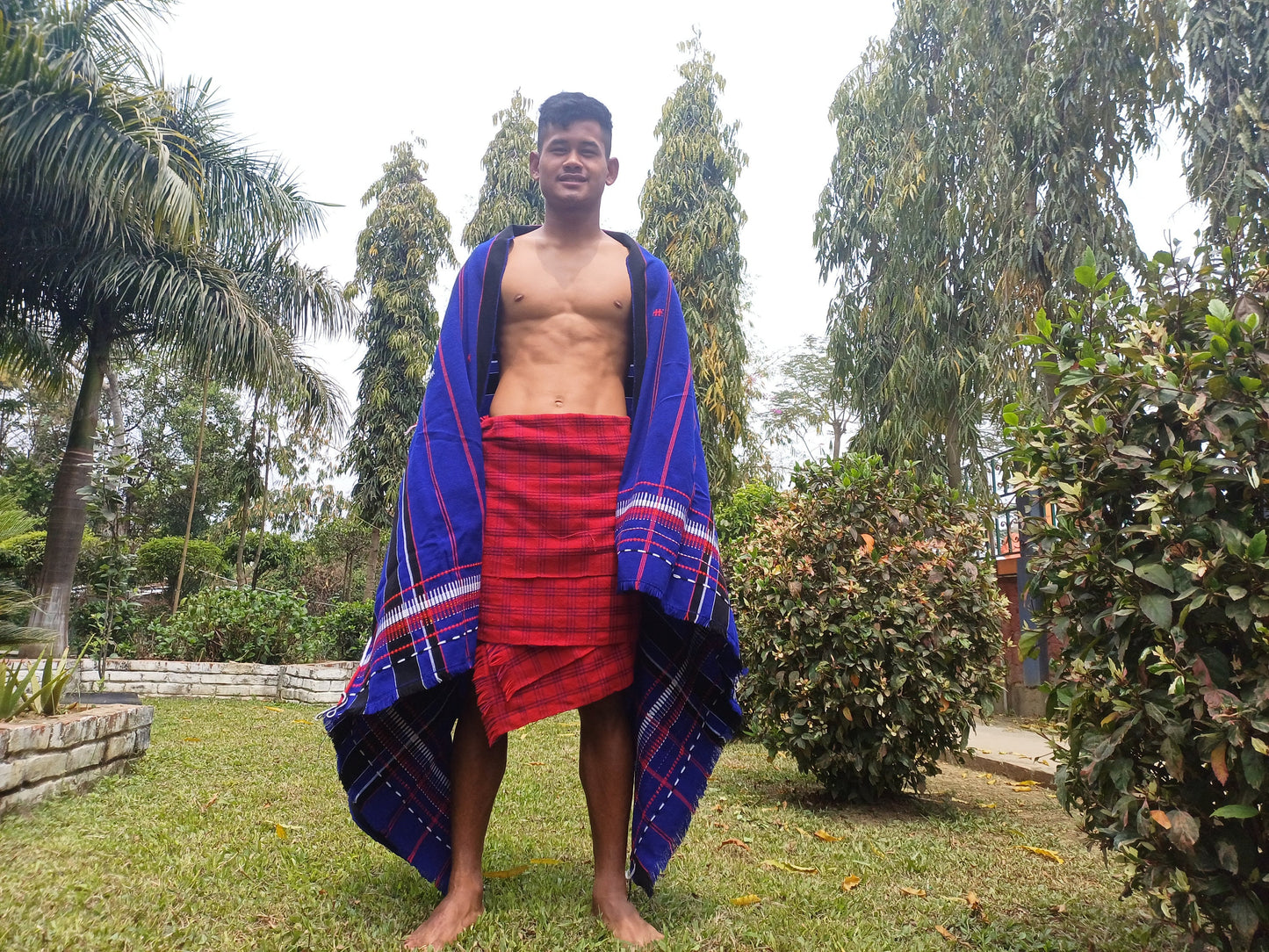 Large Thick Handwoven Black And Blue Naga Tribe Traditional Blanket,Ethnic Sofa Throw,Native Indian Cloth,Naga Tribe Shawl,Tribal Wall Decor