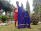Large Thick Handwoven Black And Blue Naga Tribe Traditional Blanket,Ethnic Sofa Throw,Native Indian Cloth,Naga Tribe Shawl,Tribal Wall Decor