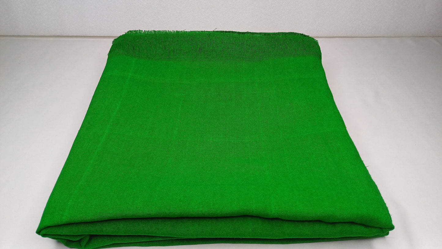 Large Traditional Handwoven GREEN Tibetan Buddhist Raw Eri Silk Meditation Shawl,Buddhist Silk Shawl,Tantric Meditation Wrap,Lama Silk Zen