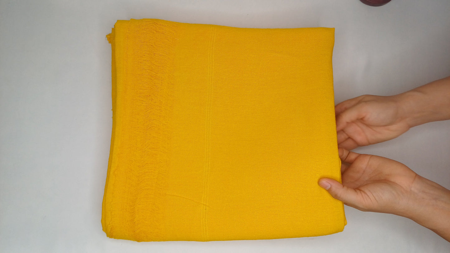 AHIMSA X-Large Traditional Handwoven Yellow Tibetan Buddhist Tantrik Raw Eri Silk Meditation Shawl,Buddhist Silk Zen,Peace Silk Prayer Wrap