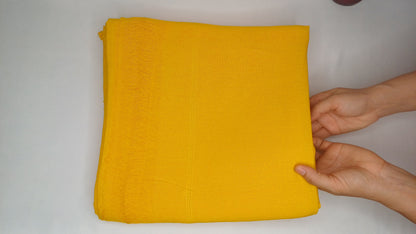 AHIMSA X-Large Traditional Handwoven Yellow Tibetan Buddhist Tantrik Raw Eri Silk Meditation Shawl,Buddhist Silk Zen,Peace Silk Prayer Wrap