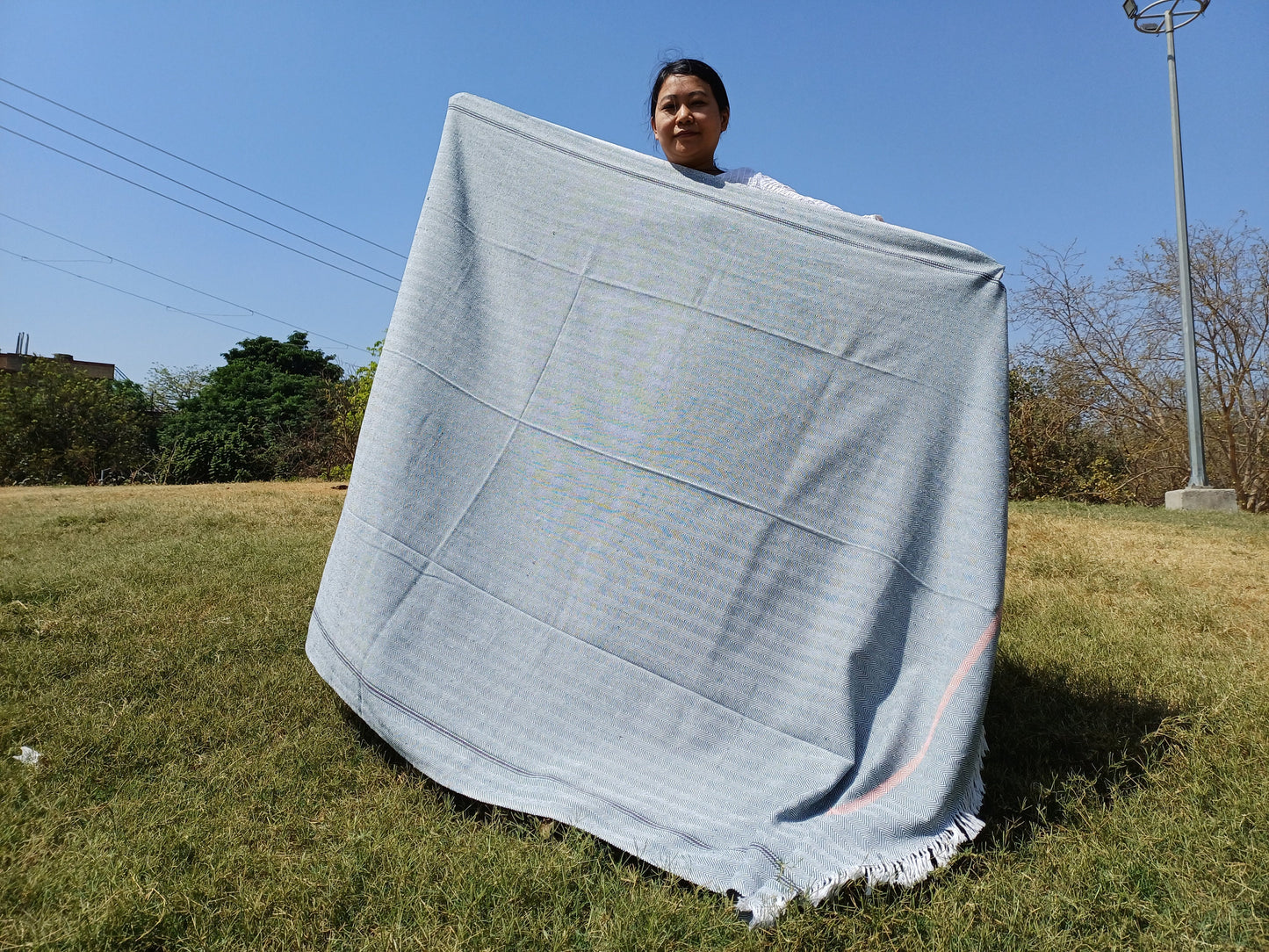 Iyengar Yoga Blanket 100 % Cotton- yoga blanket, Pune blanket, yoga blanket white, yoga blanket thick, yoga blanket for restorative yoga