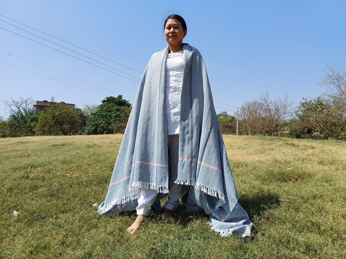 Iyengar Yoga Blanket 100 % Cotton- yoga blanket, Pune blanket, yoga blanket white, yoga blanket thick, yoga blanket for restorative yoga