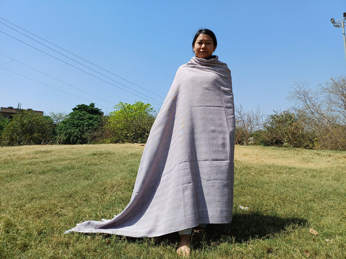 100 % Cotton Premium Handwoven Thick Iyengar Yoga Blanket,Mediation blanket,Organic Pune blanket,Blanket for Restorative Yoga,Khadi Throw