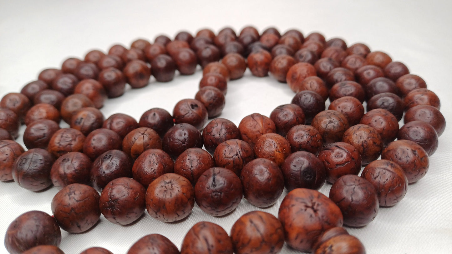 12mm 108 Antique Darked Phoenix One Eye Bodhi Seeds Mala,Buddhist beads,Tibetan Bodhi Beads,Antique Prayer Mala,Nepali Bodhi Seed Japa Mala