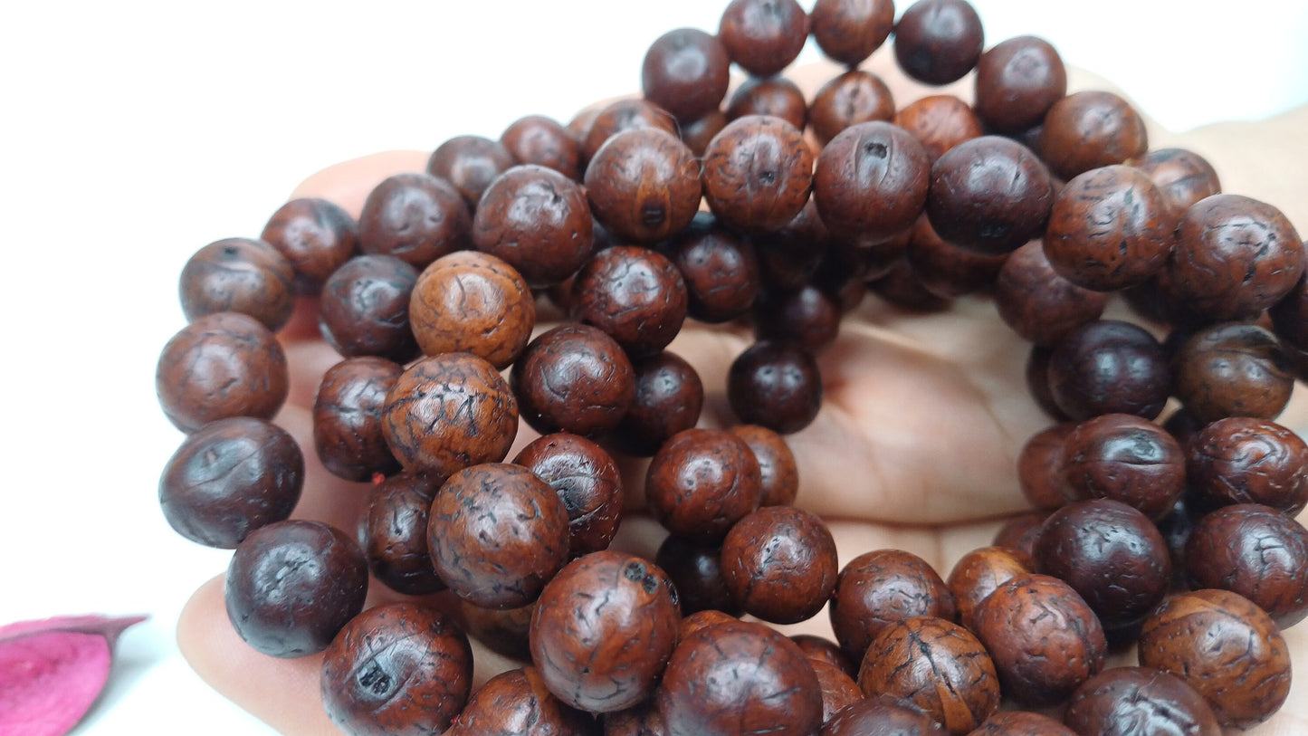 108 Antique Darked Phoenix One Eye Bodhi Seeds Mala,Buddhist beads,Tibetan Bodhi Beads,12mm Antique Prayer Mala,Nepali Bodhi Seed,Japa Mala