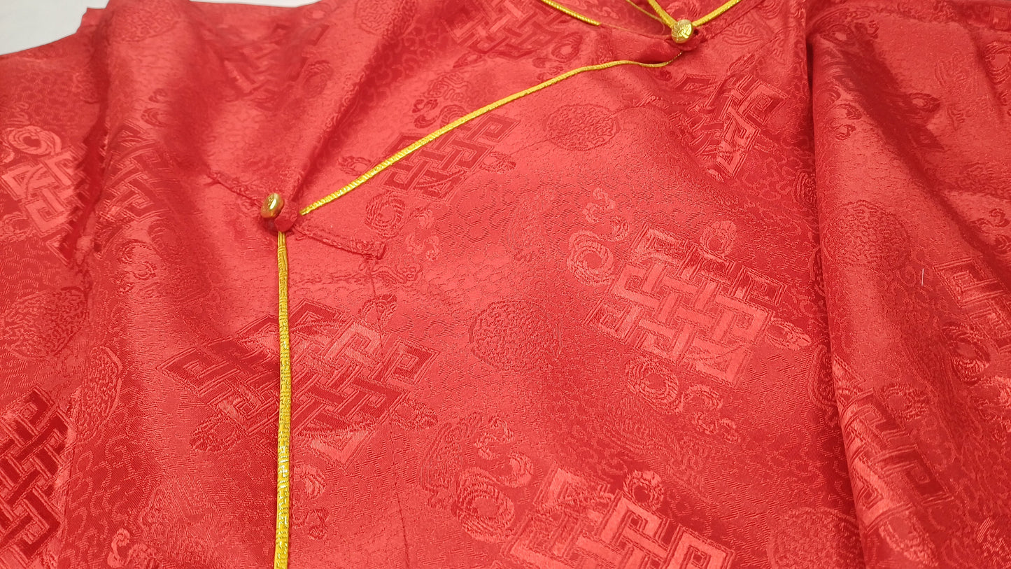 Long Layman Brocade Fabric Buddhist Meditation Robe,Buddhist Monk Robe,Monastery Style  Dress,Monk Costume,Temple clothing,Spiritual Dress