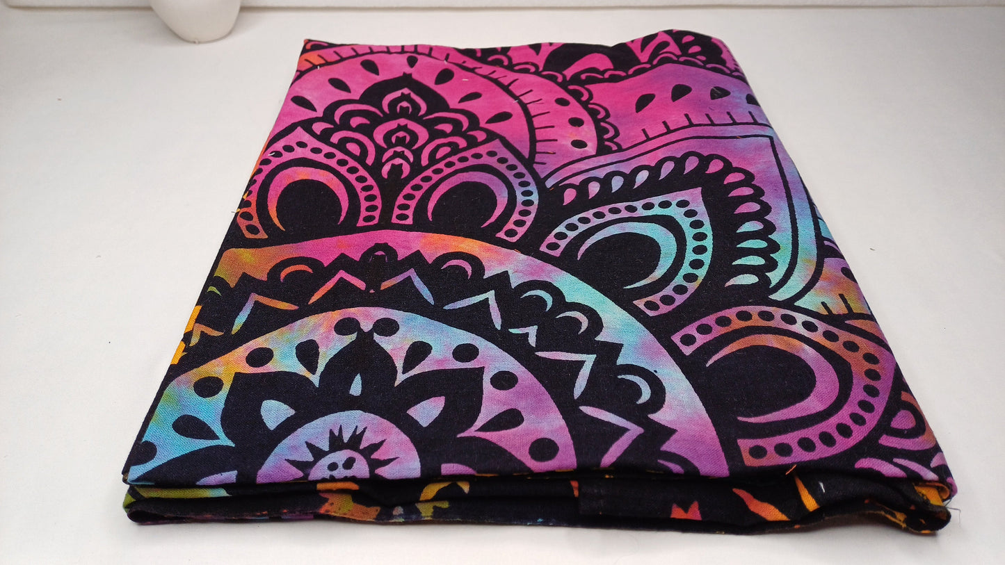 Natural Multi-Color Tie-Dyed Handprinted Mandala Tapestry,Living Room Decor,Spiritual Wall Hanging,Zen Meditation Wall Art,Gypsy Beachthrow