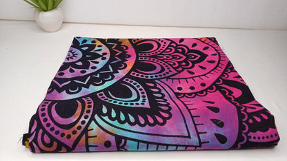 Natural Multi-Color Tie-Dyed Handprinted Mandala Tapestry,Living Room Decor,Spiritual Wall Hanging,Zen Meditation Wall Art,Gypsy Beachthrow