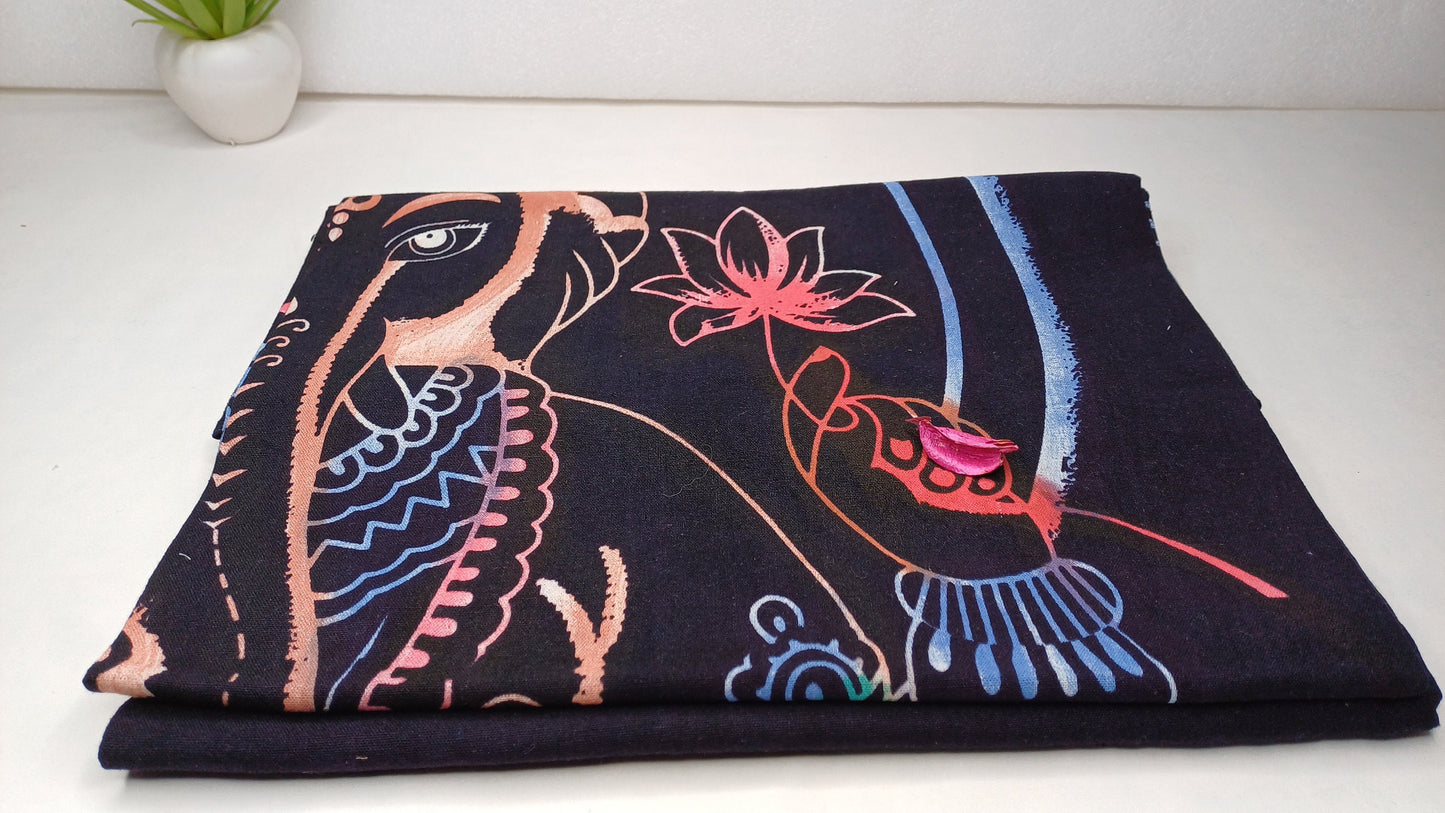 Natural Multi-Color Hindu God Lord Ganesh Tie-Dye Handprinted Cotton Cloth Wall Tapestry,Spiritual Wall Hanging,Zen Yoga Meditation Tapestry
